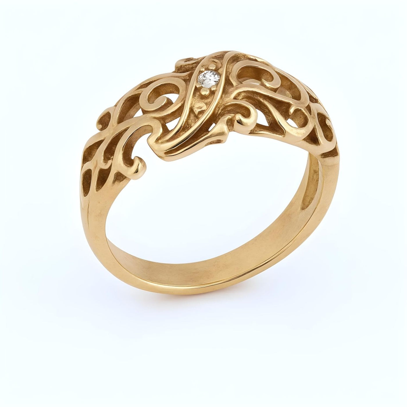 Diamond Set Filagree Dress Ring