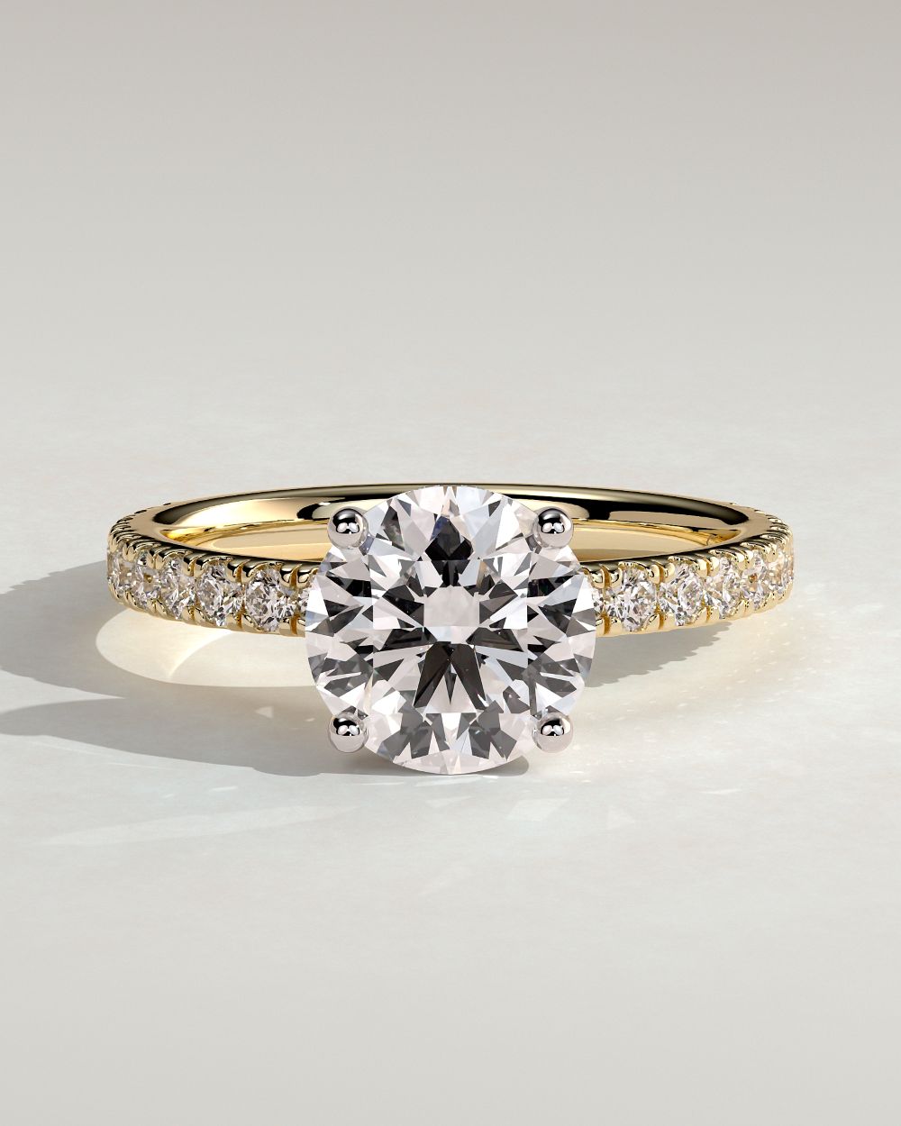 Lab1.2ct Solitaire and 12 Shoulder Diamond Ring