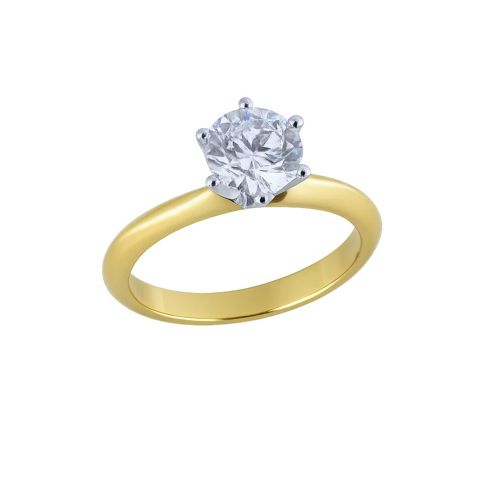 Six Claw Diamond Set Solitare Ring