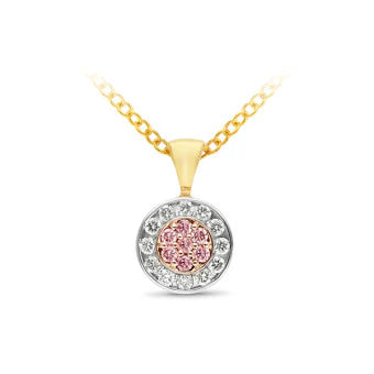Pink and White Diamond Pendant