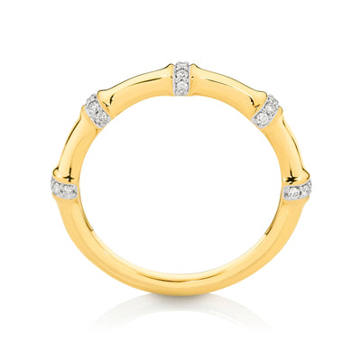 Diamond Set Bamboo Style Ring