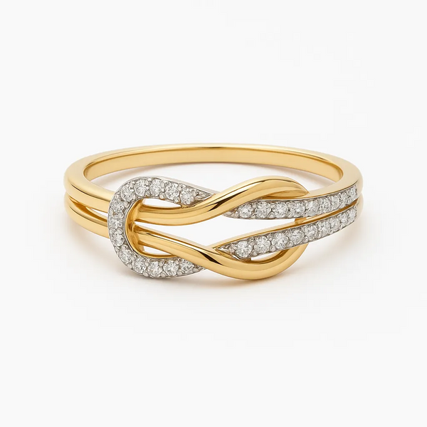 Yellow Gold Diamond Knot Ring
