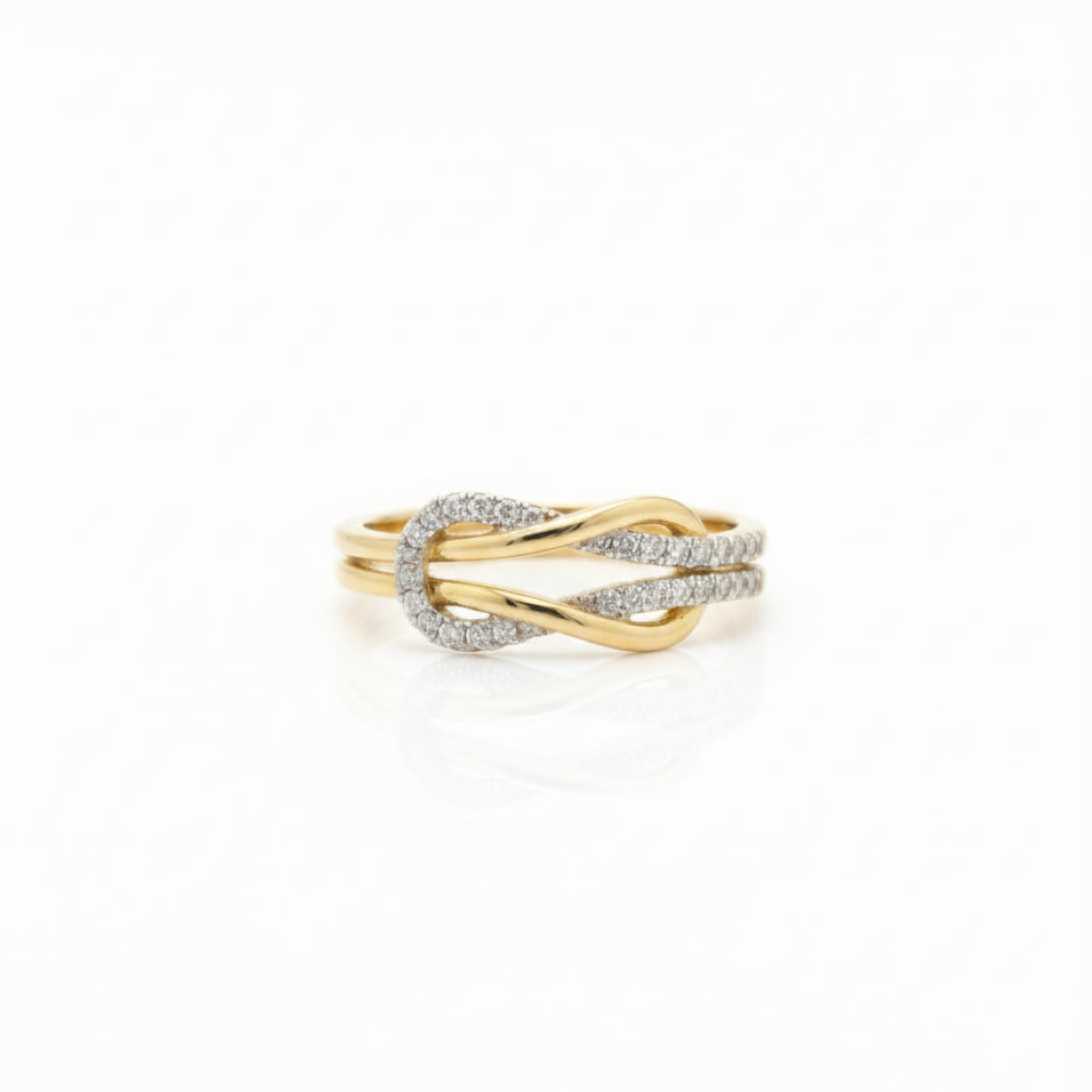 Yellow Gold Diamond Knot Ring
