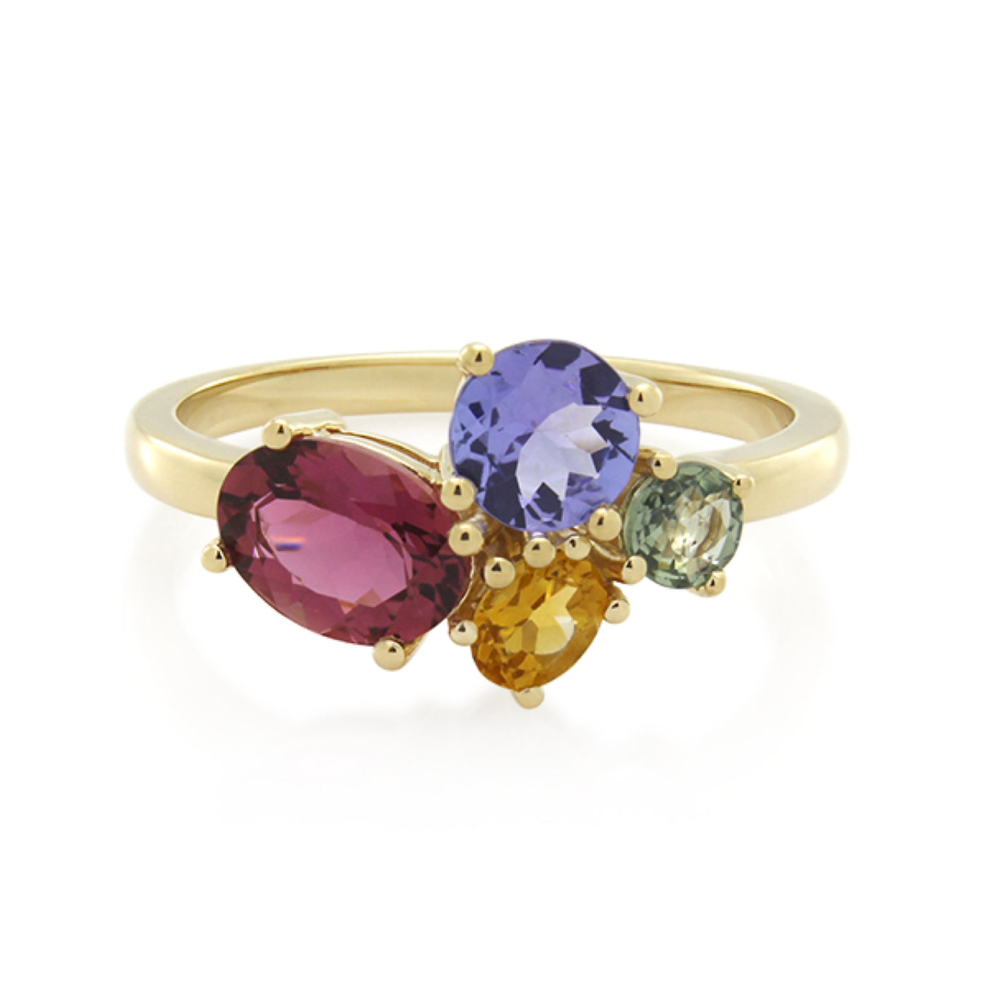 9ct Yellow Gold Multi-Gemstone Dress Ring