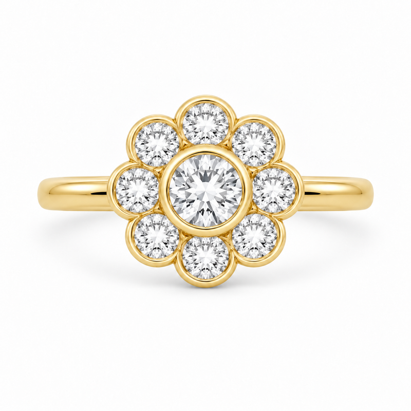 18ct Gold Sandrine Diamond Daisy Ring – 1.39ct