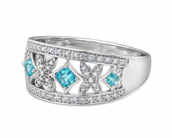 9ct White Gold Cubic Zirconia Baroque Dress Ring  Romano's Jewellers Stafford