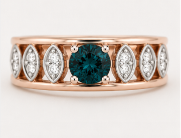 9ct White & Rose Gold Sapphire & Diamond Ring.  Romano's Jewellers Stafford