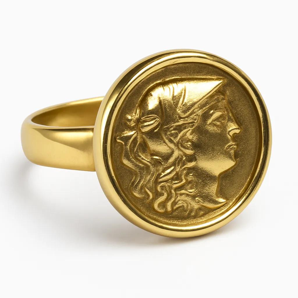 9ct Yellow Gold Coin Dress Ring