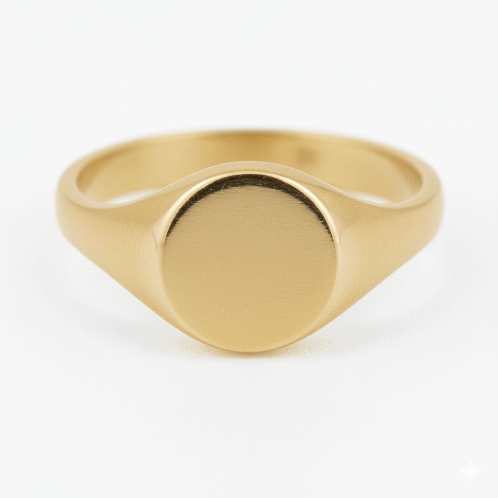 Mini Circle 9ct Gold Signet Ring