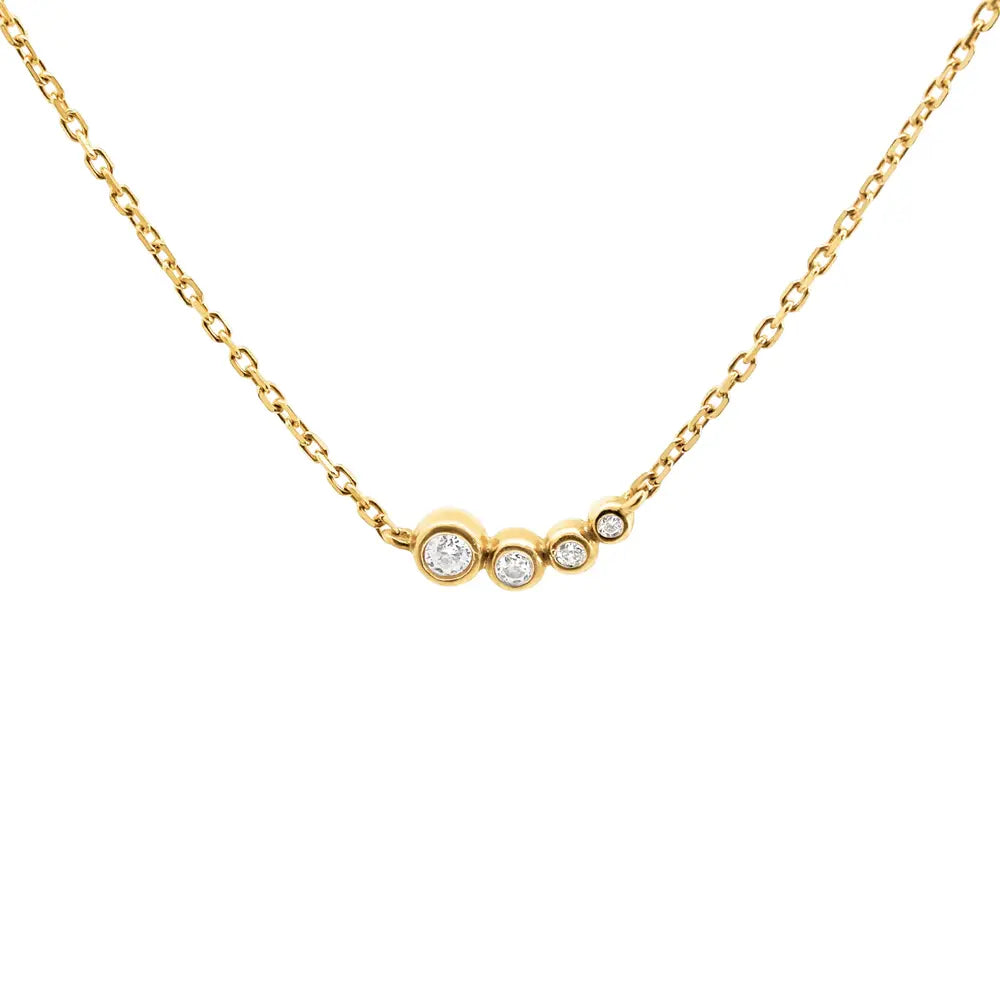 9ct Yellow Gold Myriad 4-Diamond Necklace