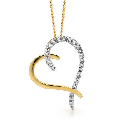 9ct Gold Diamond "Love" Pendant