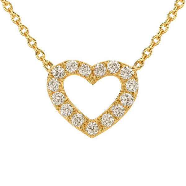 18ct Yellow Gold Heart Pendant with Natural Diamonds