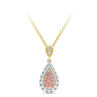 9ct Yellow & Rose Gold Multi-Coloured Pendant with Diamonds