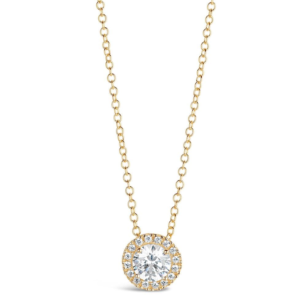 Cubic Zirconia Halo Pendant