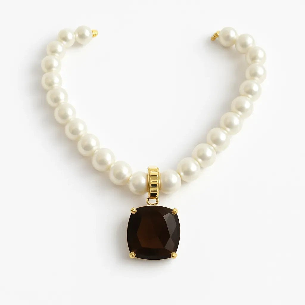 Smokey Quartz & Diamond Enhancer Pendant