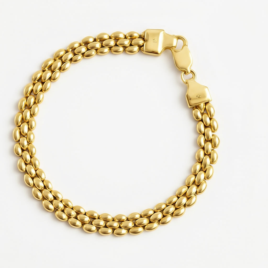 9ct Three Bar Mesh Style Bracelet – 7.8g