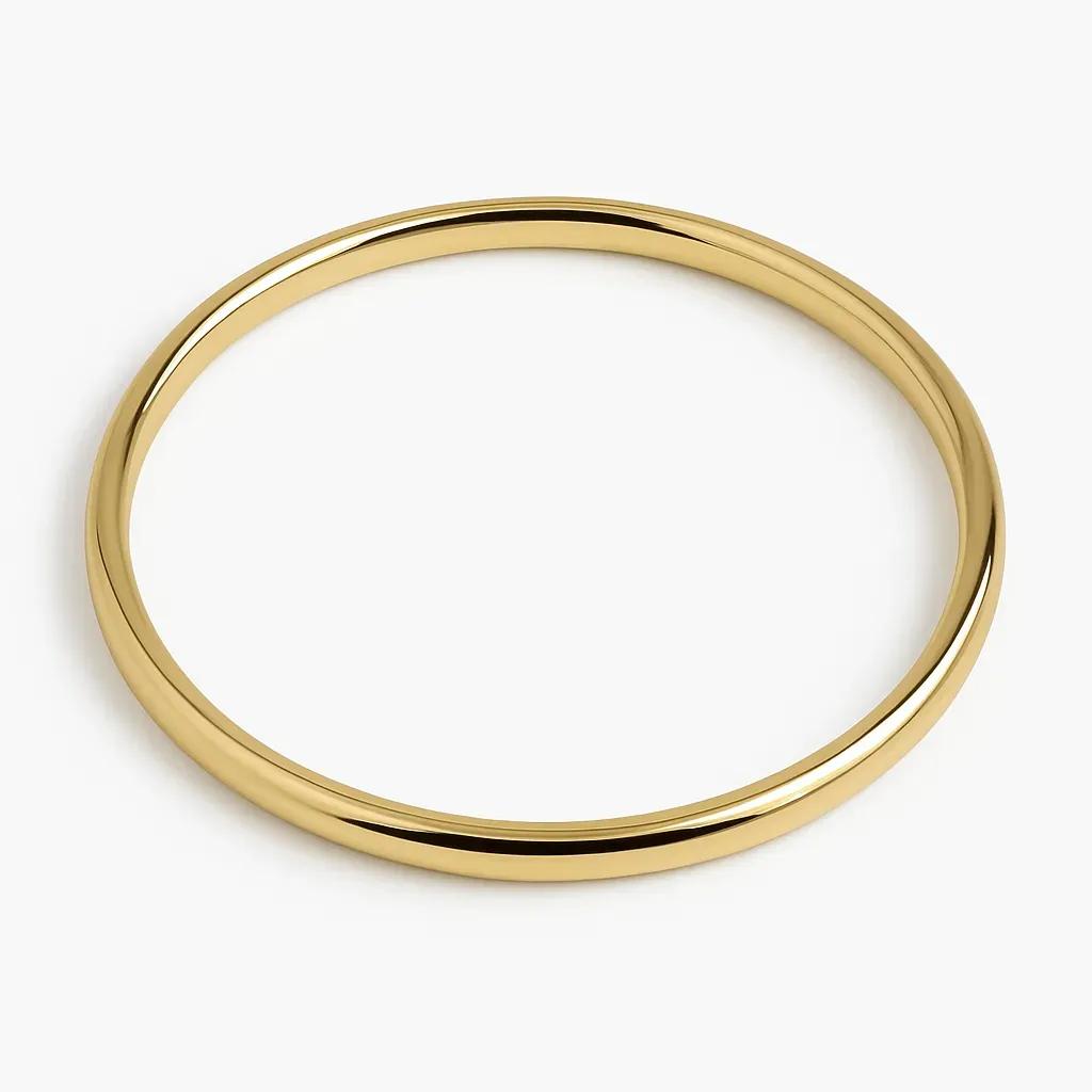 9ct gold silver filled solid golf bangle round with oval profile