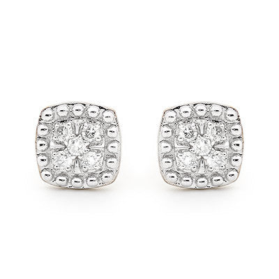 9ct Gold - Diamond Set Earrings