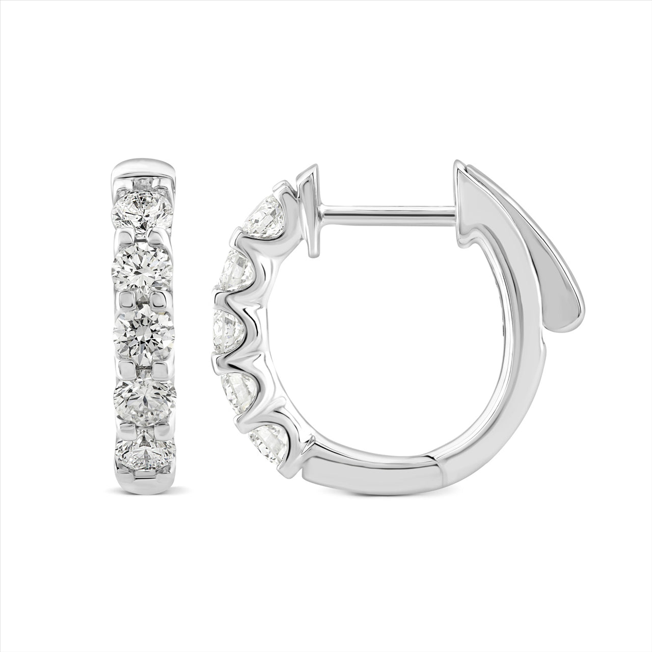 18ct White Gold Lab-Grown Diamond Huggie Hoop Earrings