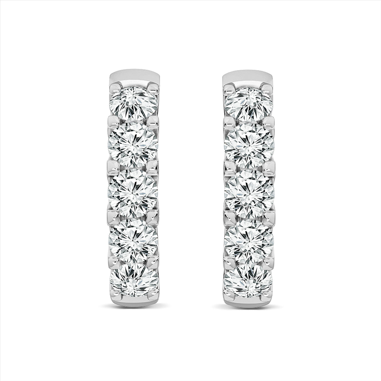 18ct White Gold Lab-Grown Diamond Huggie Hoop Earrings