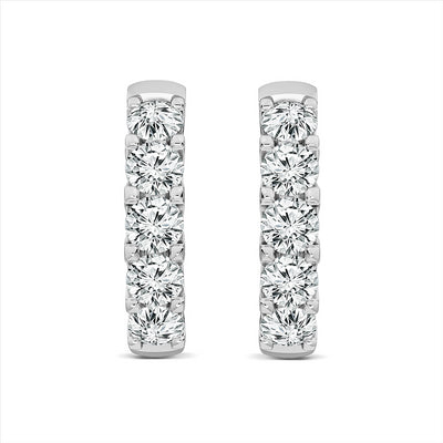 18ct White Gold Lab-Grown Diamond Huggie Hoop Earrings