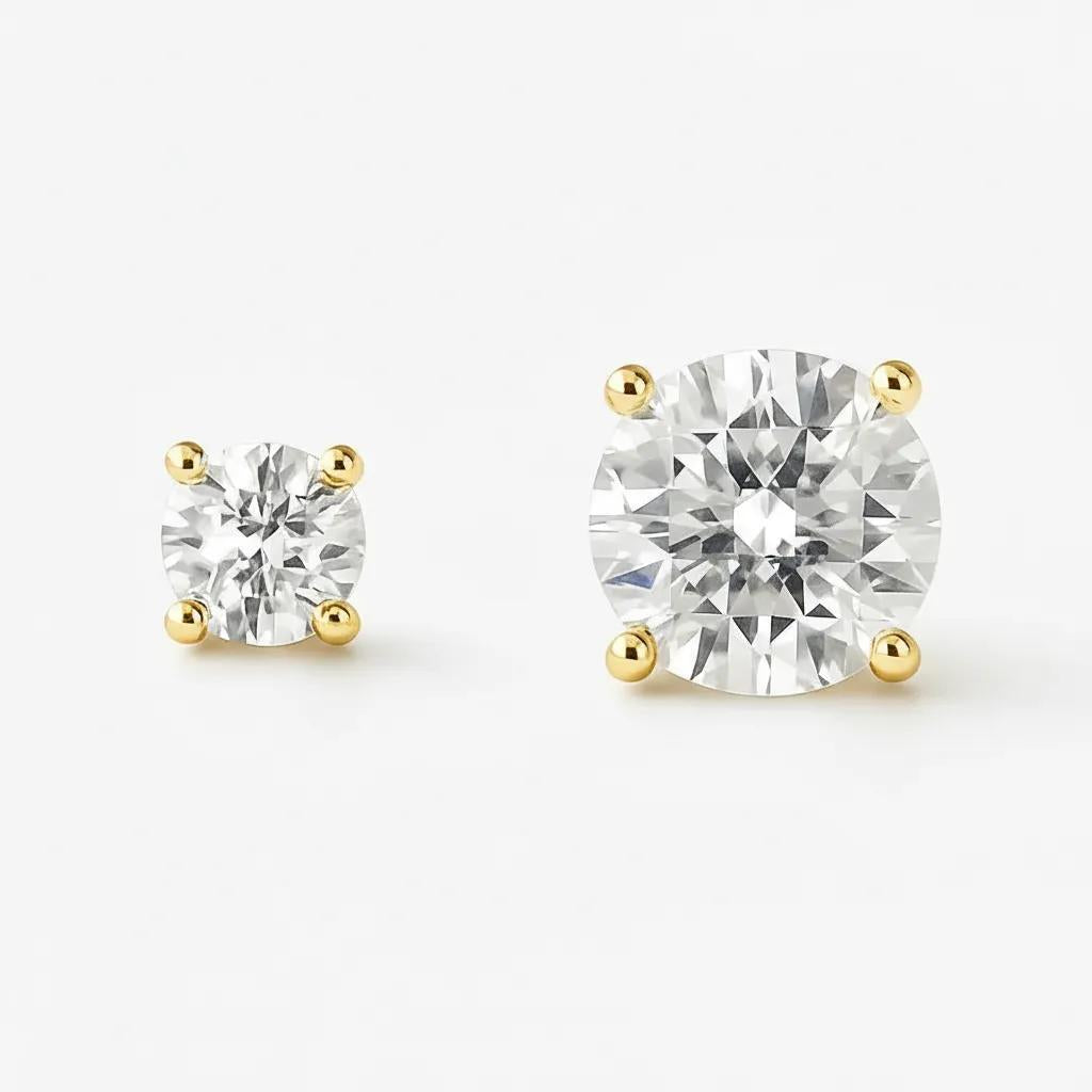 9ct Yellow Gold Lab-Grown Diamond Stud Earrings