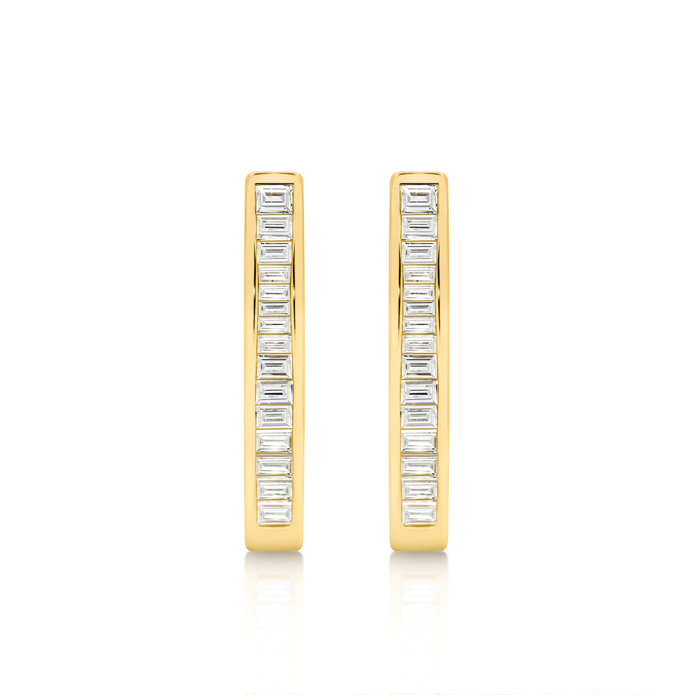 19kt Diamond Channel Set Hoop Earrings