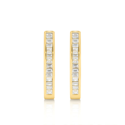 19kt Diamond Channel Set Hoop Earrings