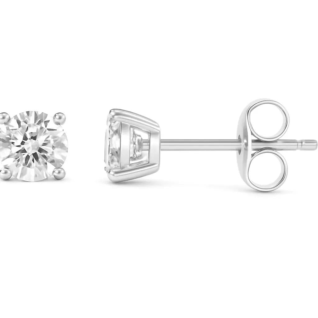 9ct White Gold 6mm Cubic Zirconia Stud Earrings