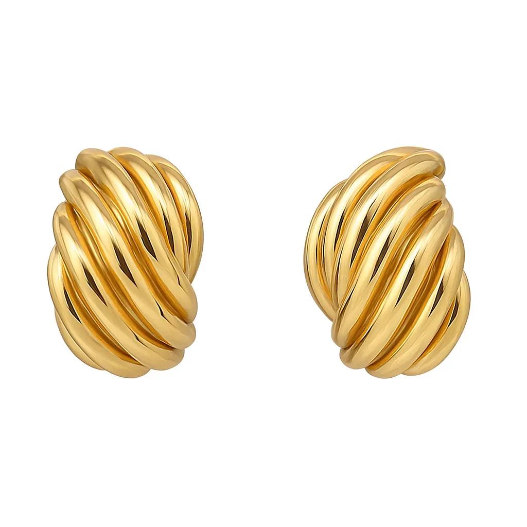 9ct Yellow Gold Large Seashell Stud Earrings