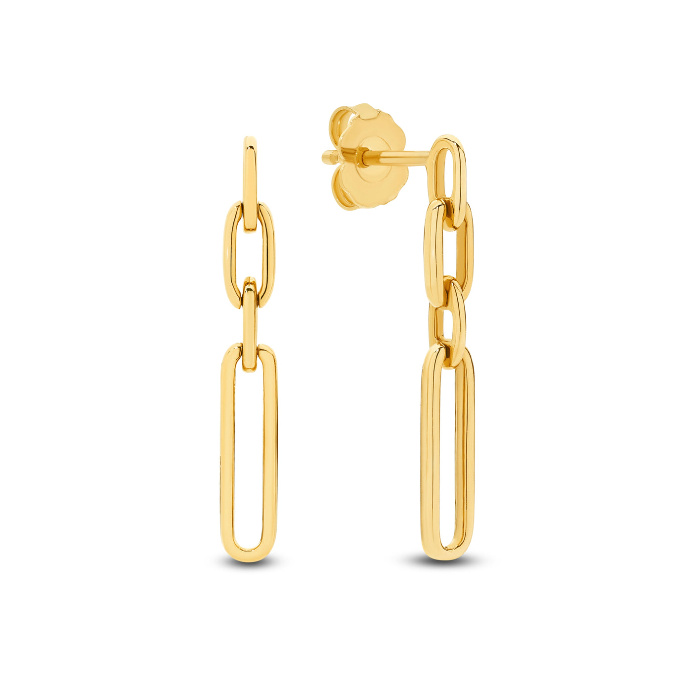 9ct Gold Paperclip Style Drop Earrings – 1.7g