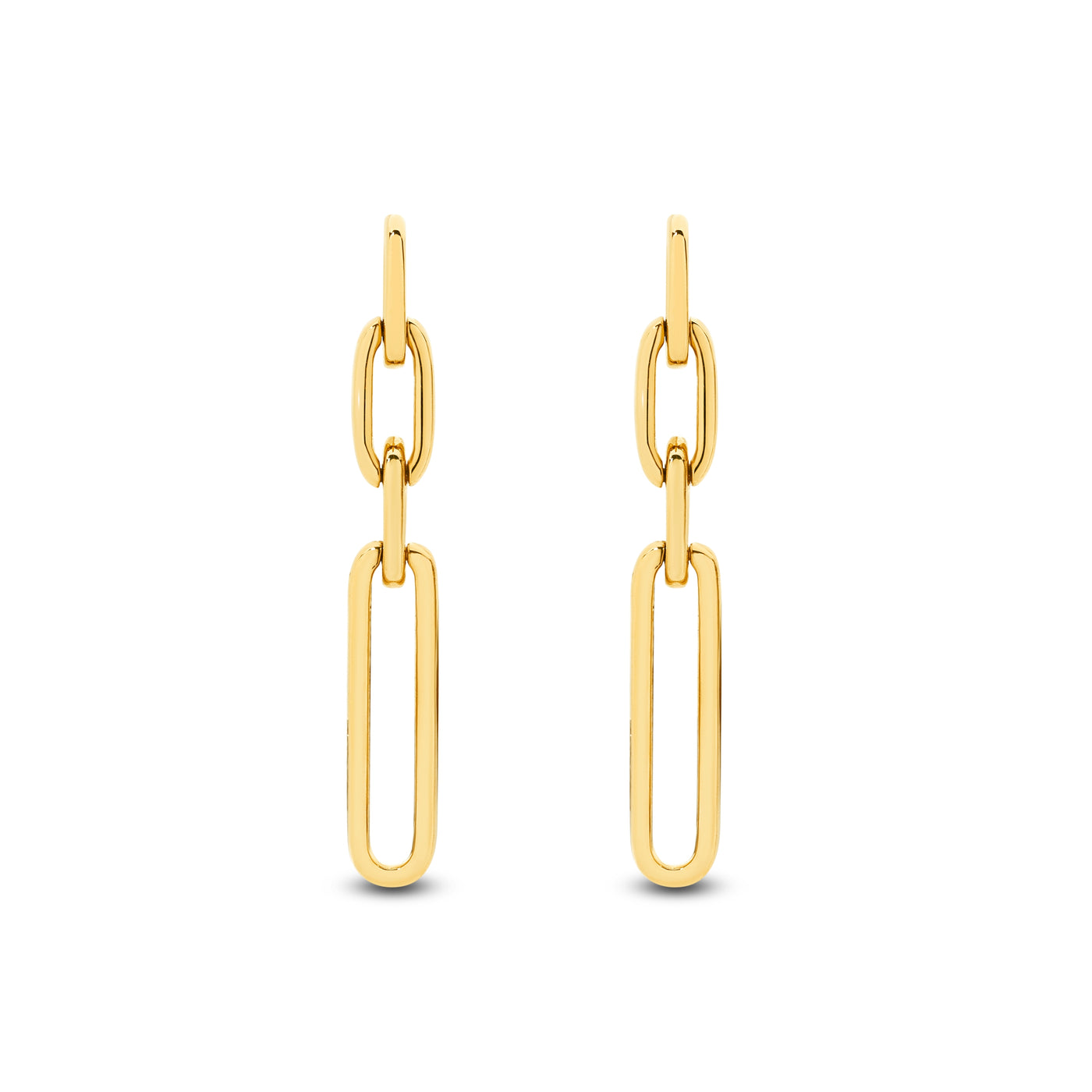 9ct Gold Paperclip Style Drop Earrings – 1.7g