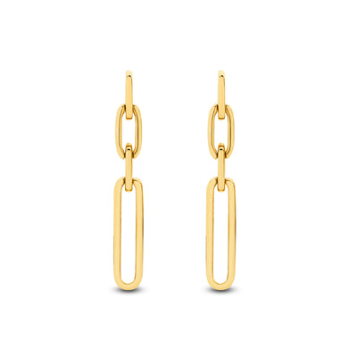 9ct Gold Paperclip Style Drop Earrings – 1.7g