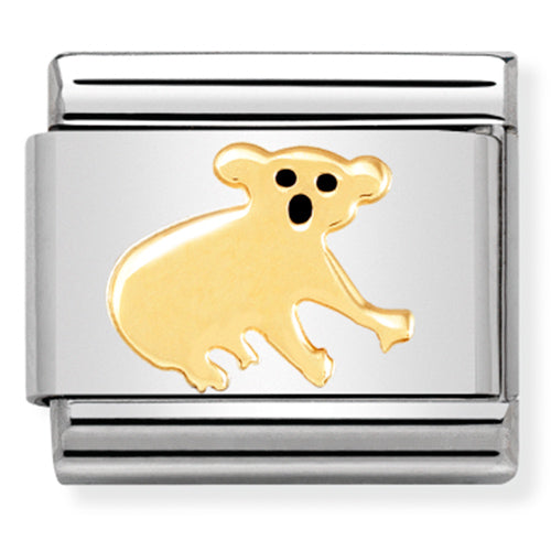 Classic Koala Charm – Stainless Steel, Enamel & 18ct Gold