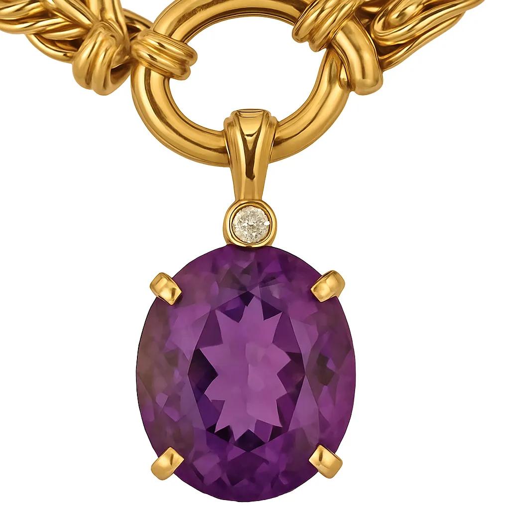 Handmade 9ct Gold Diamond and Amethyst Enhancer