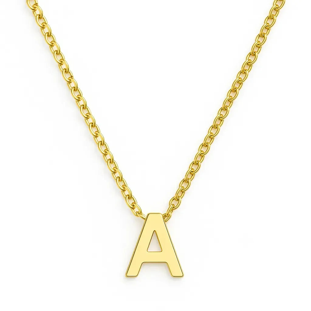 9ct Yellow Gold Initial ‘A’ Necklace – 38+5cm – Romano's Jewellers Stafford