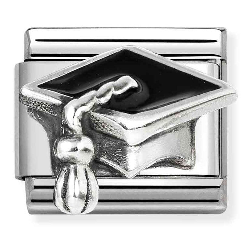 Silver black graduation hat link