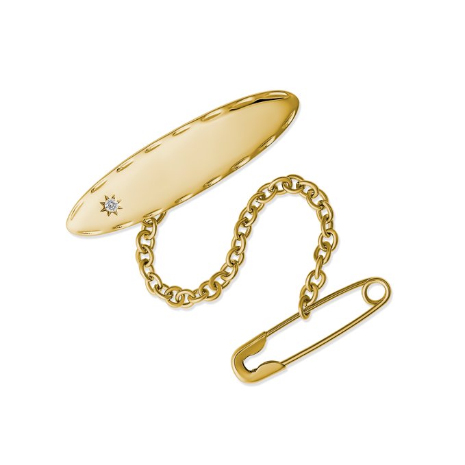 Thomas Diamond Oval Childrens Brooch