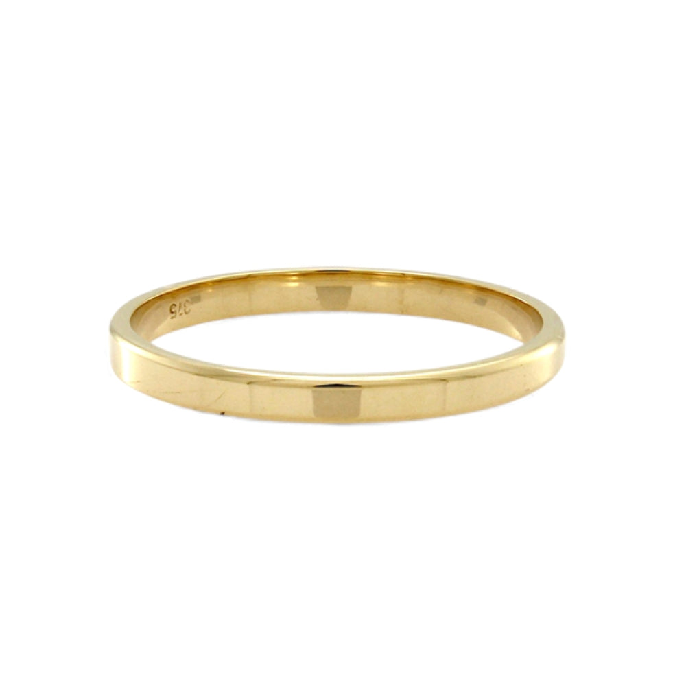 9CT Gold Plain Band Ring - Size 'O'