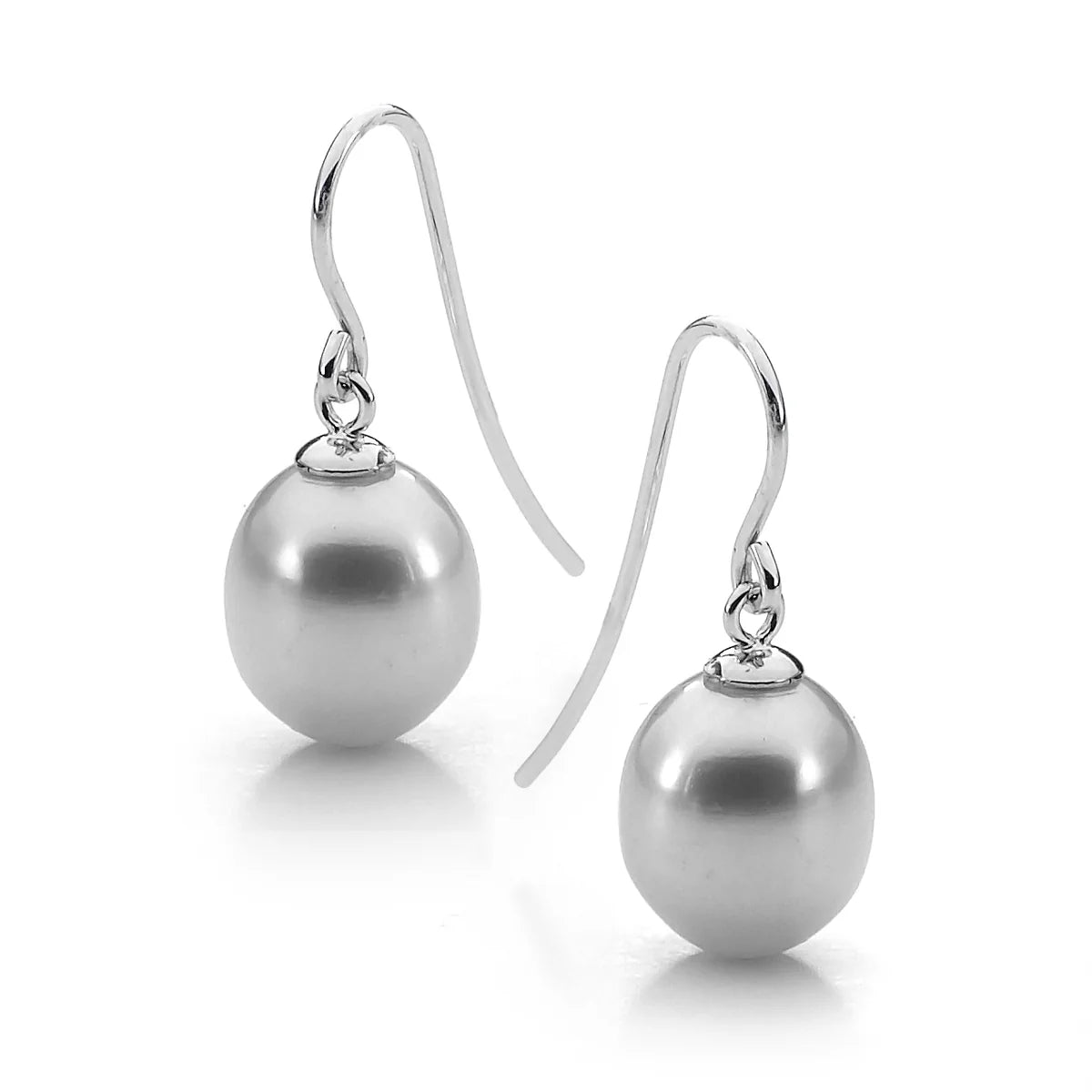 Sterling Silver Grey Pearl Drop Earrings