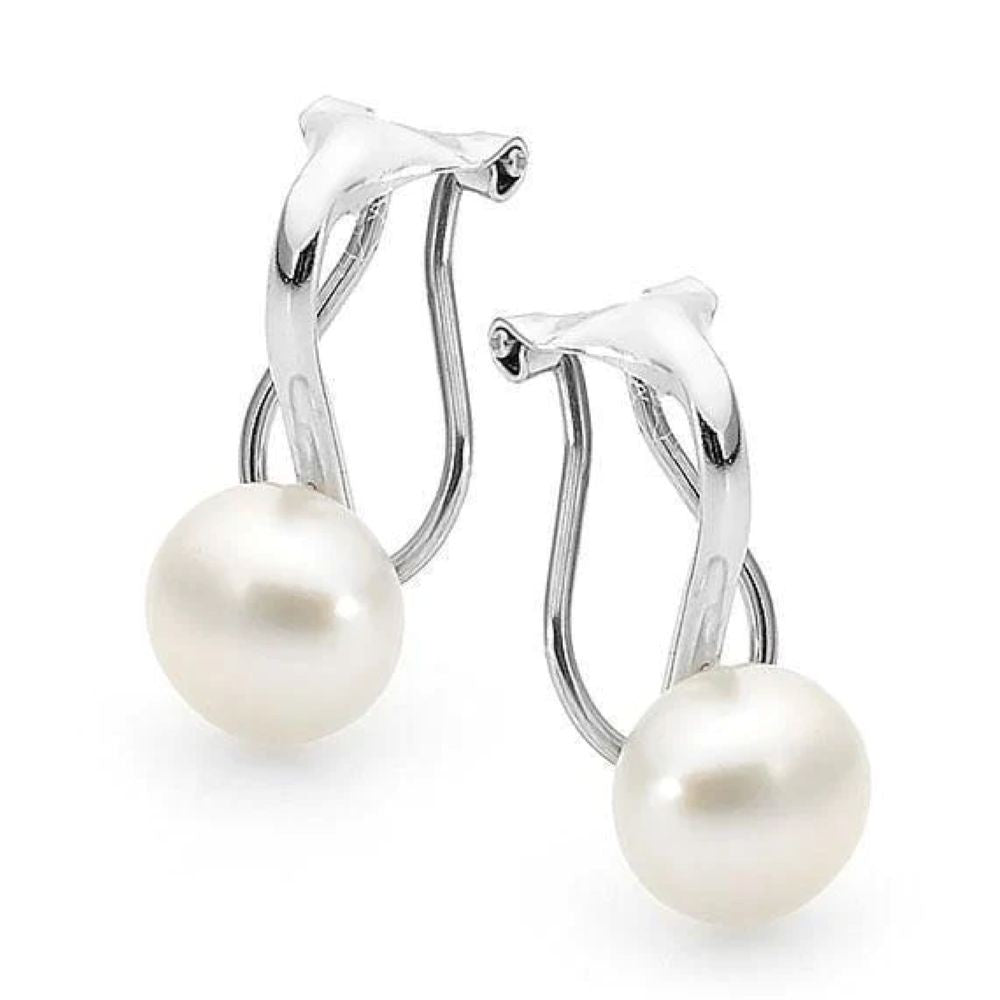Ikecho - Sterling Silver White Drop Freshwater Pearl