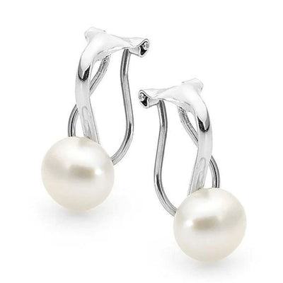 Ikecho - Sterling Silver White Drop Freshwater Pearl