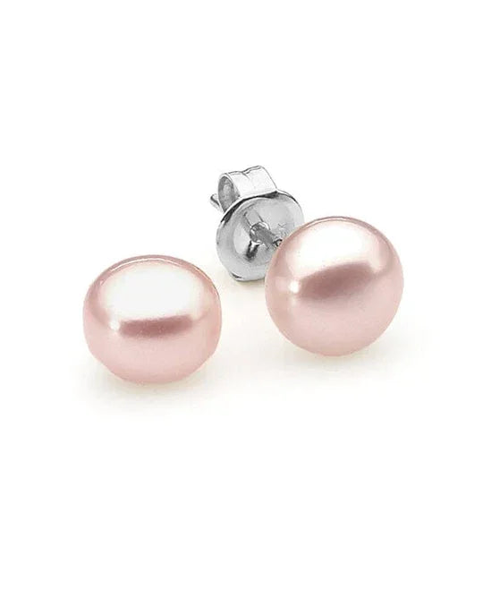 Sterling Silver Pink Freshwater Pearl Stud Earrings – 7mm