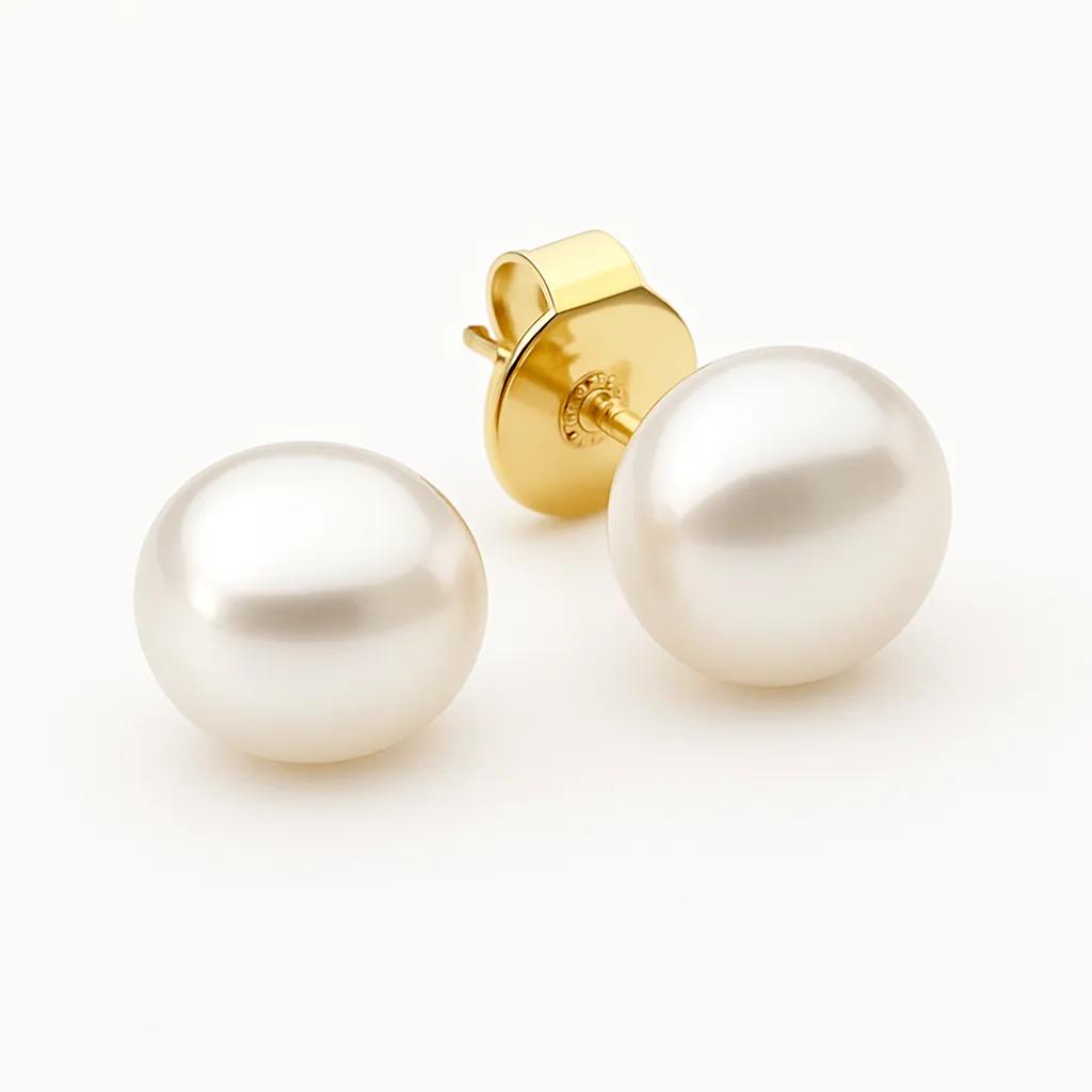 Luna de Studs — White Cultured Freshwater Pearl Earrings 7–7.5mm