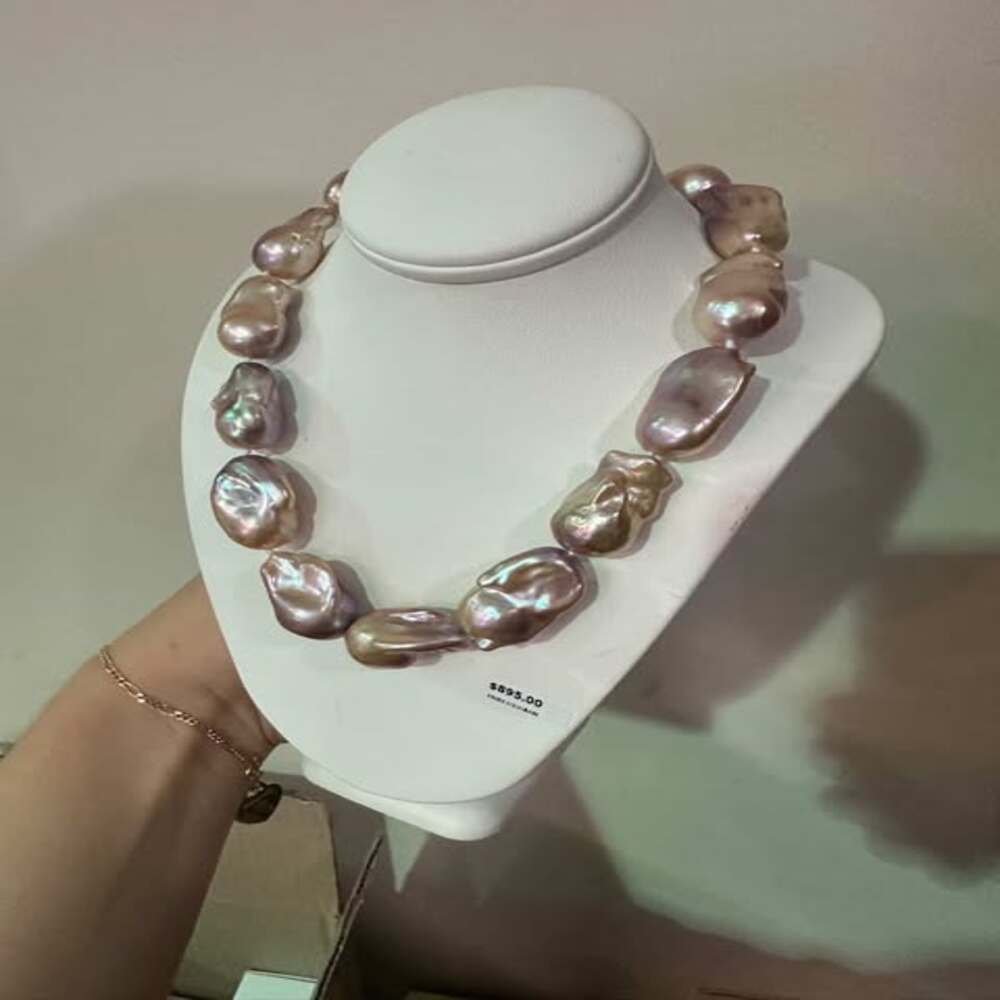 S/S Euro bolt, Large Pink Baroque F/W Pearl Strand, 45cm