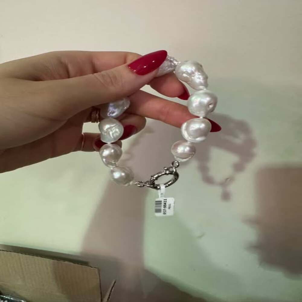 S/S Euro Bolt WH F/W Pearl Large Baroque Braclet, 22.5cm