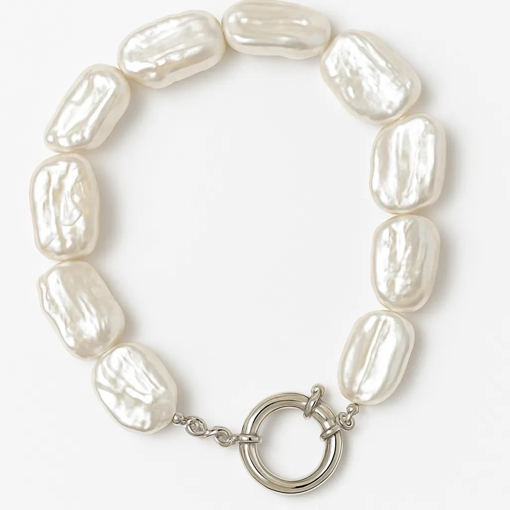 Keshi Style Rectangle Pearl Bracelet