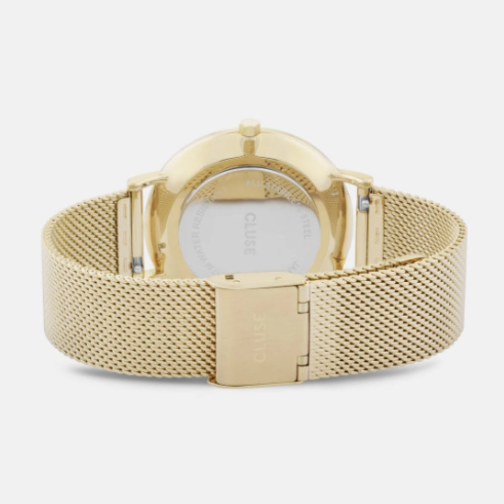 Boho Chic Watch Mesh, Black, Gold Colour