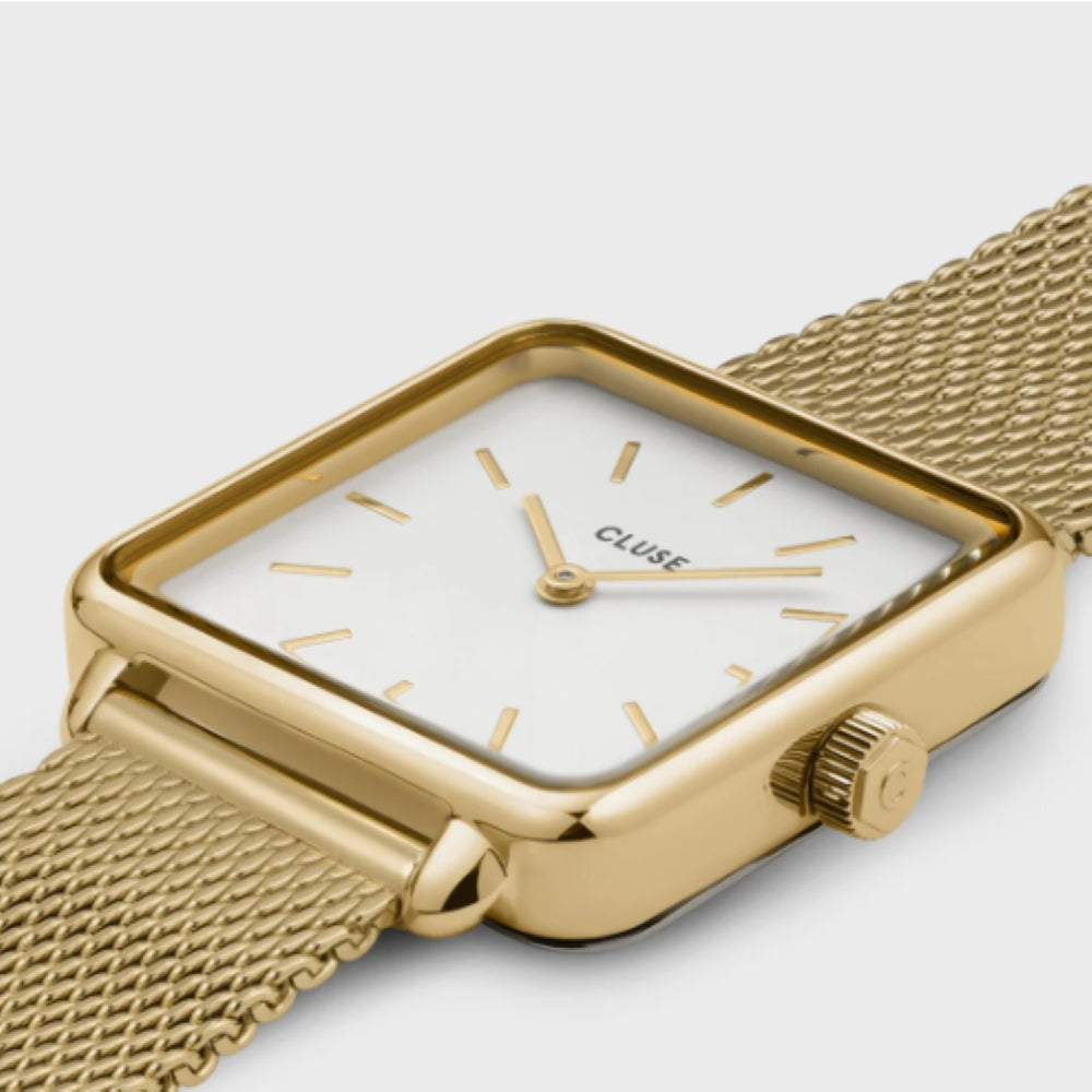 La Tétragone Watch Mesh, White, Gold Colour