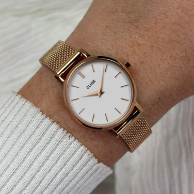 Cluse Boho Petite Mesh Rose Gold Watch